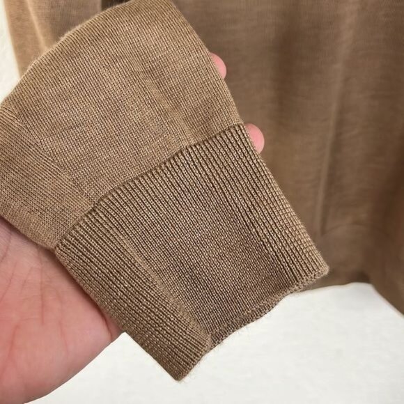COS Brown Tan Wool Jersey Knit Turtleneck Sweater - Picture 5 of 8